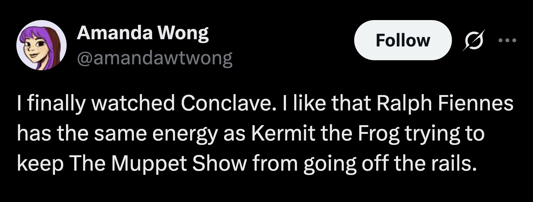 I think we'd all love a Muppets Conclave movie